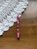 Pink Cheetah Hearts Pen