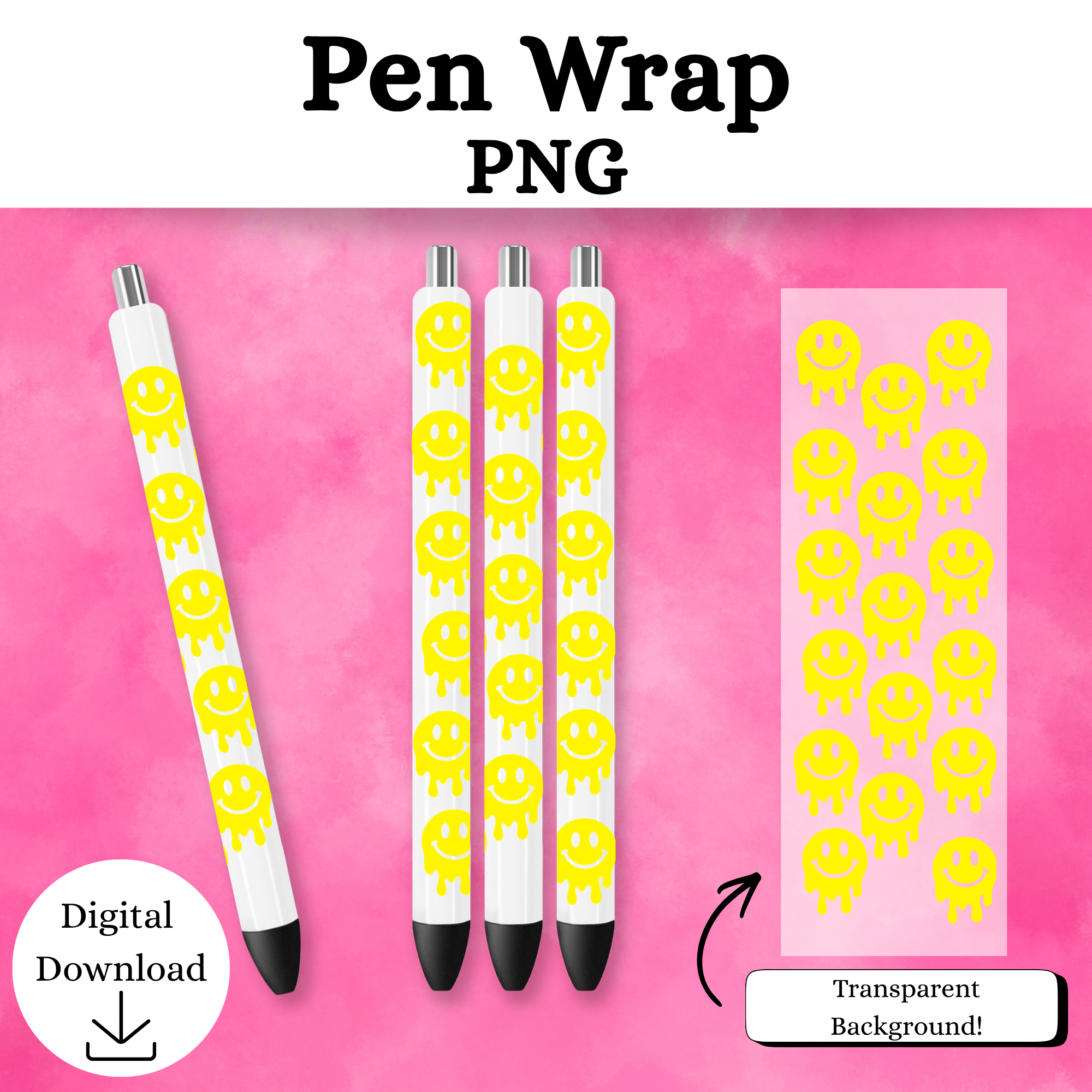 Droopy Smiley Face Pen Wrap DIGITAL