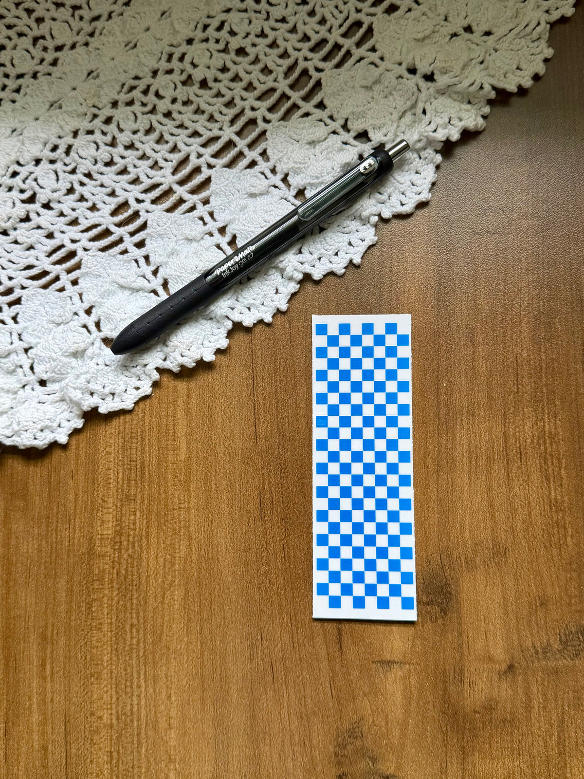 Blue Checkered Pen Wrap