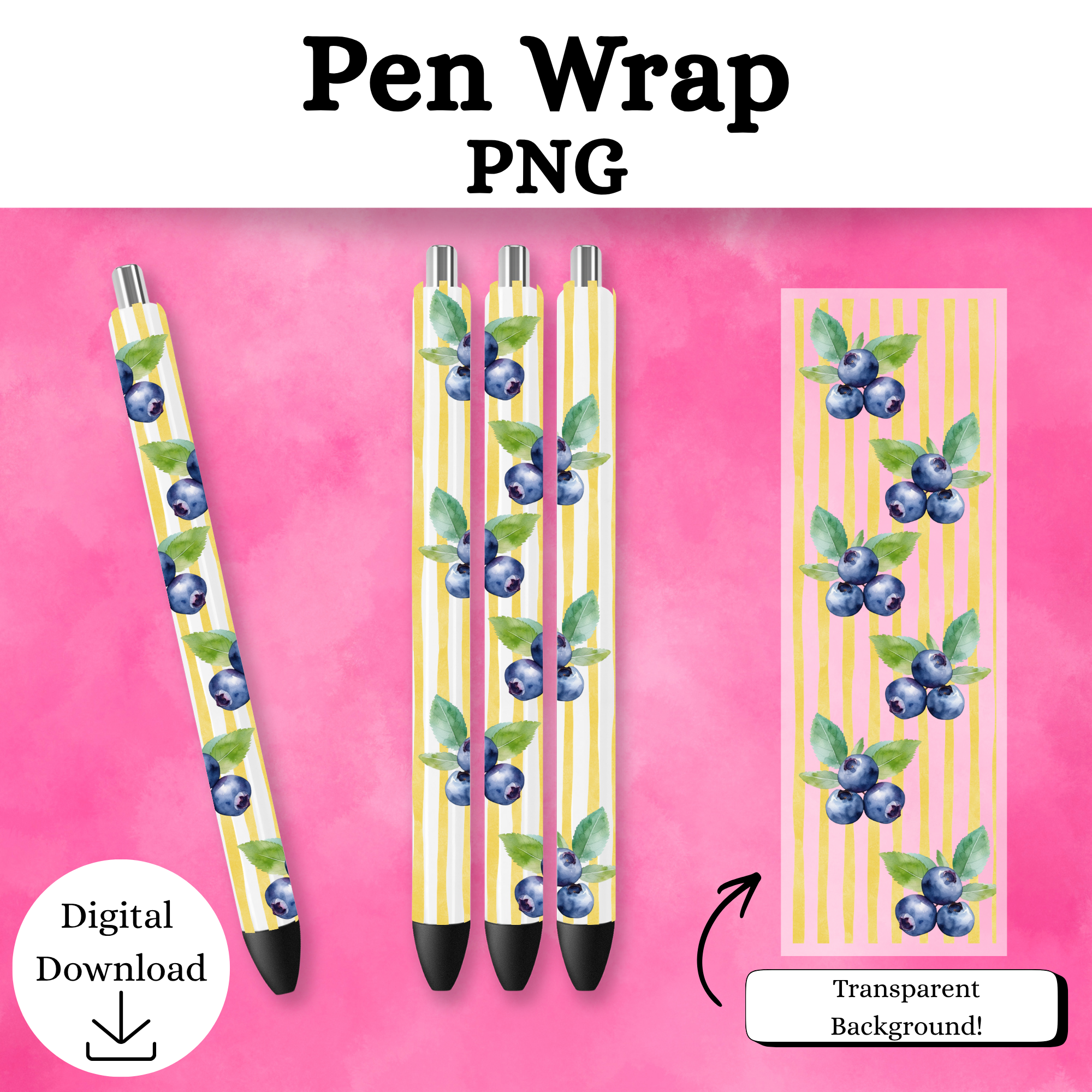 Blueberry Pen Wrap DIGITAL