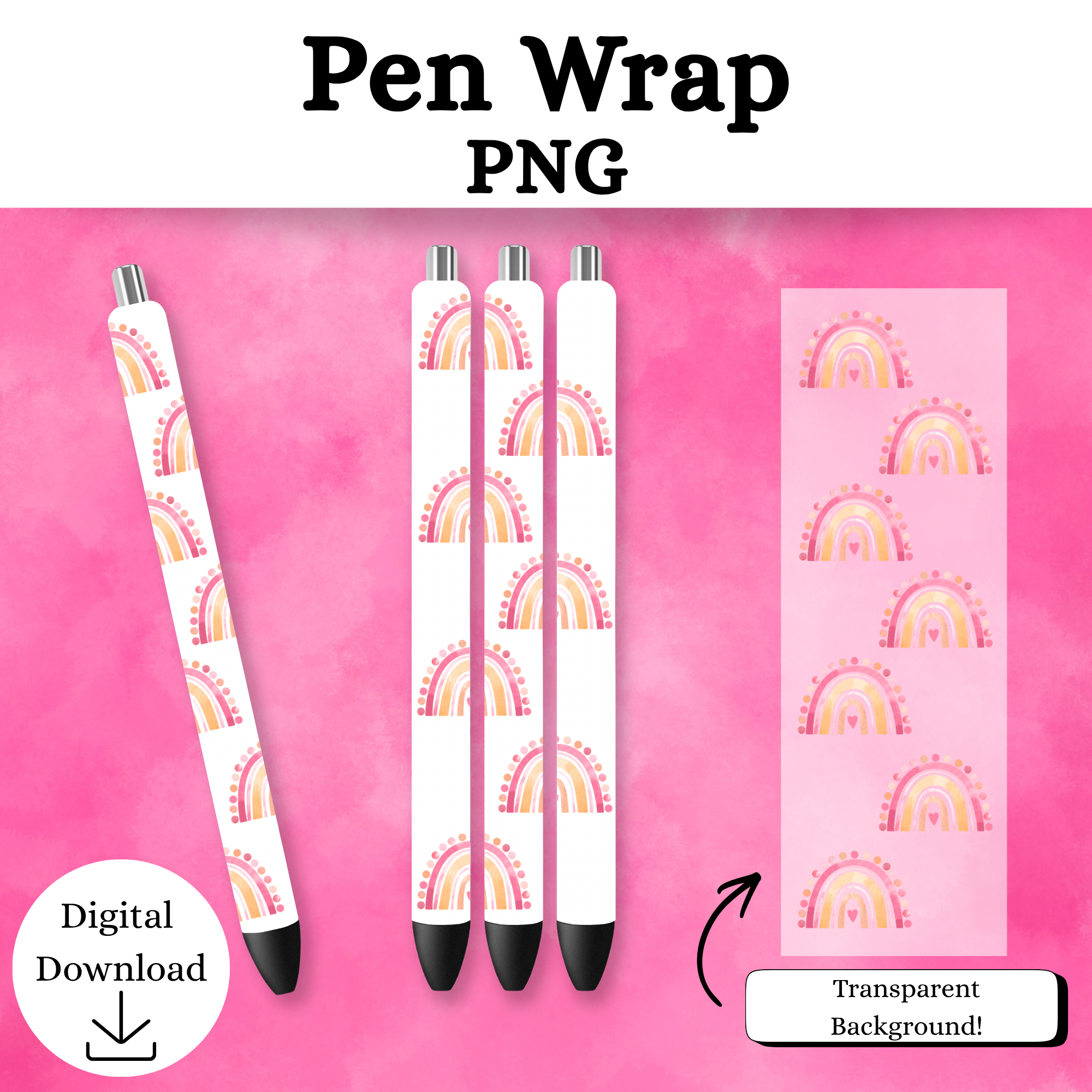 Pastel Rainbow Pen Wrap DIGITAL