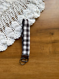 Black Checkered Wristlet w/ Black Keychain
