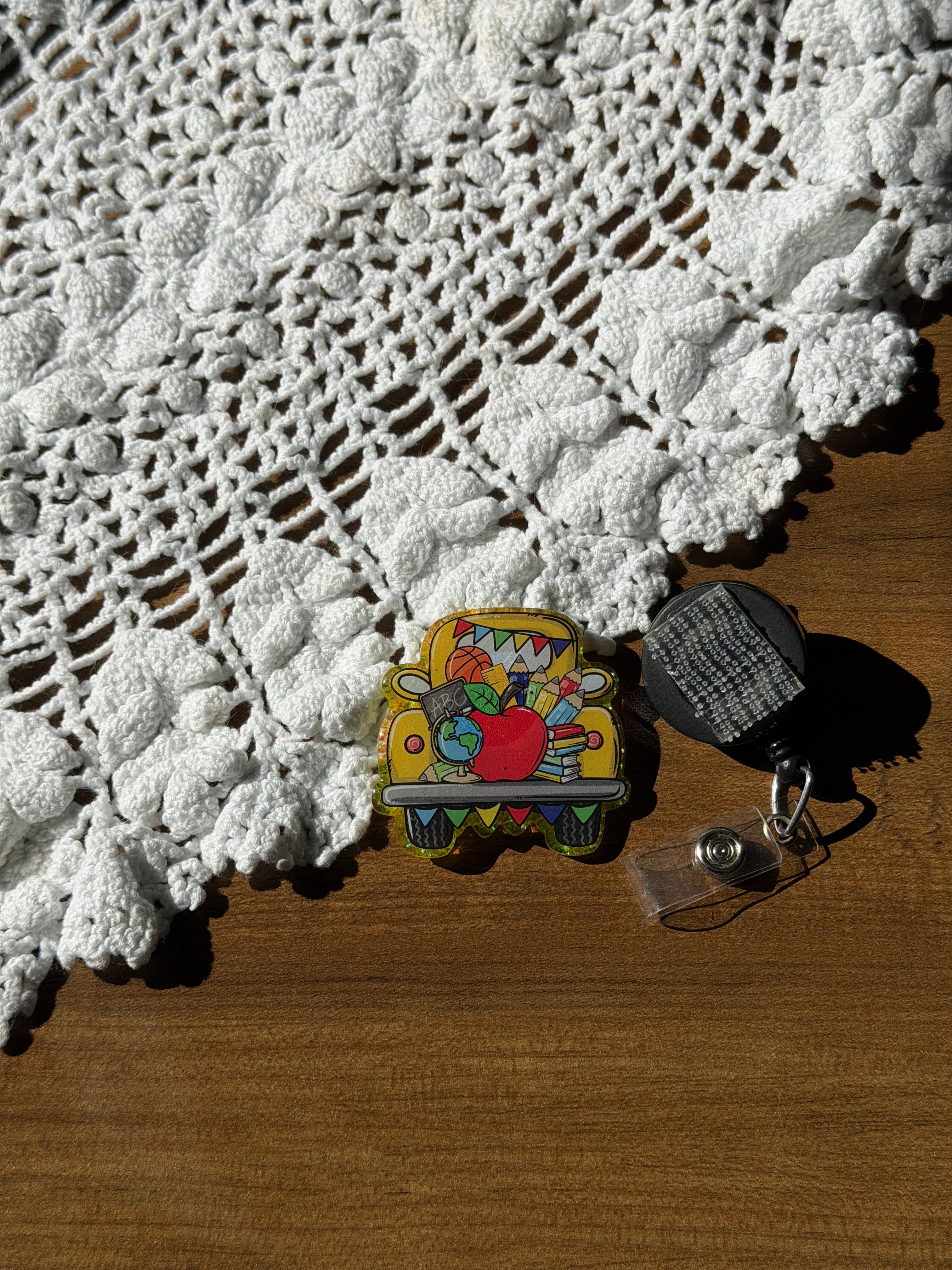 Teacher Truck Badge Reel