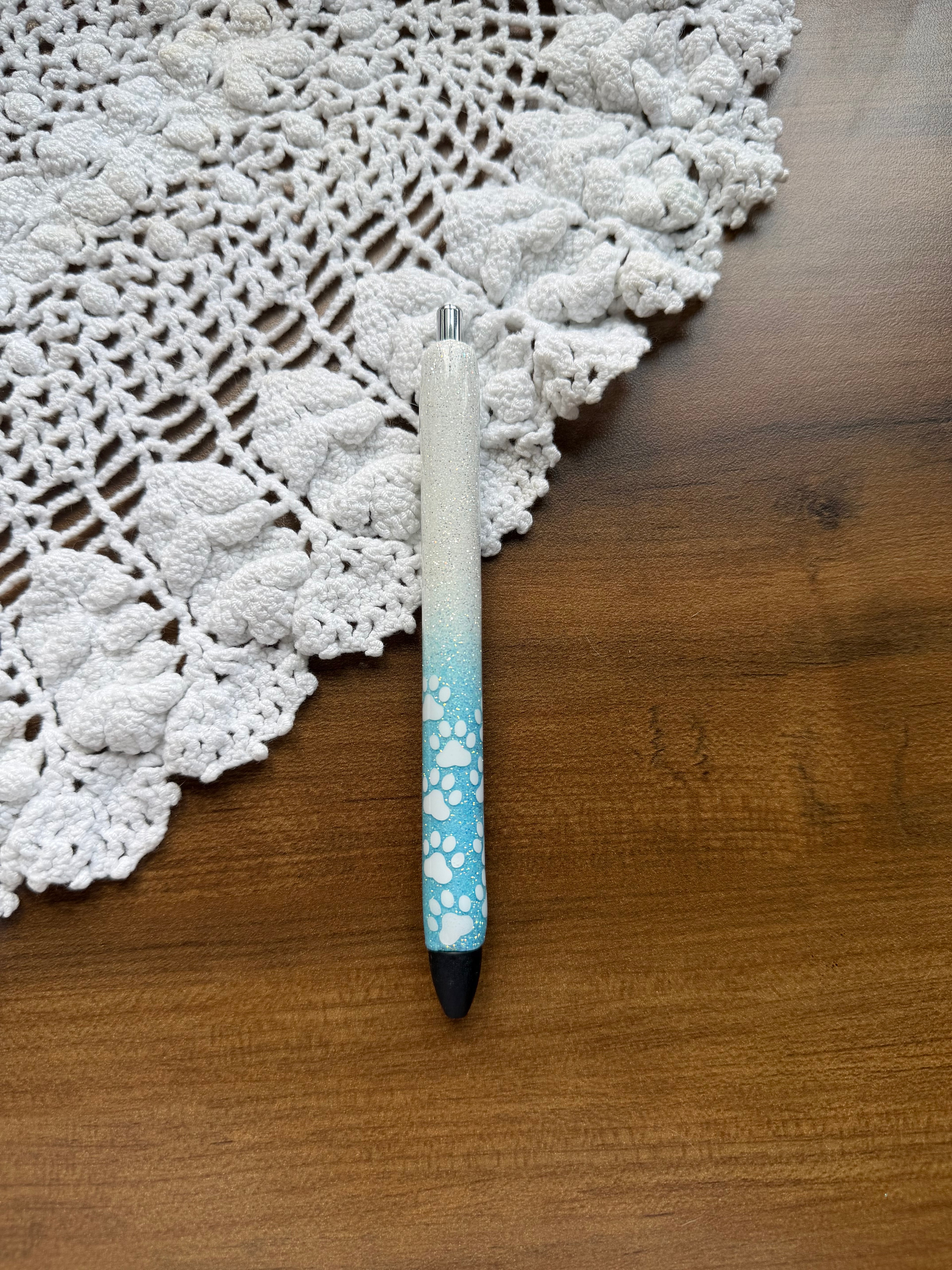Arctic Blue Paw Print Ombre Pen