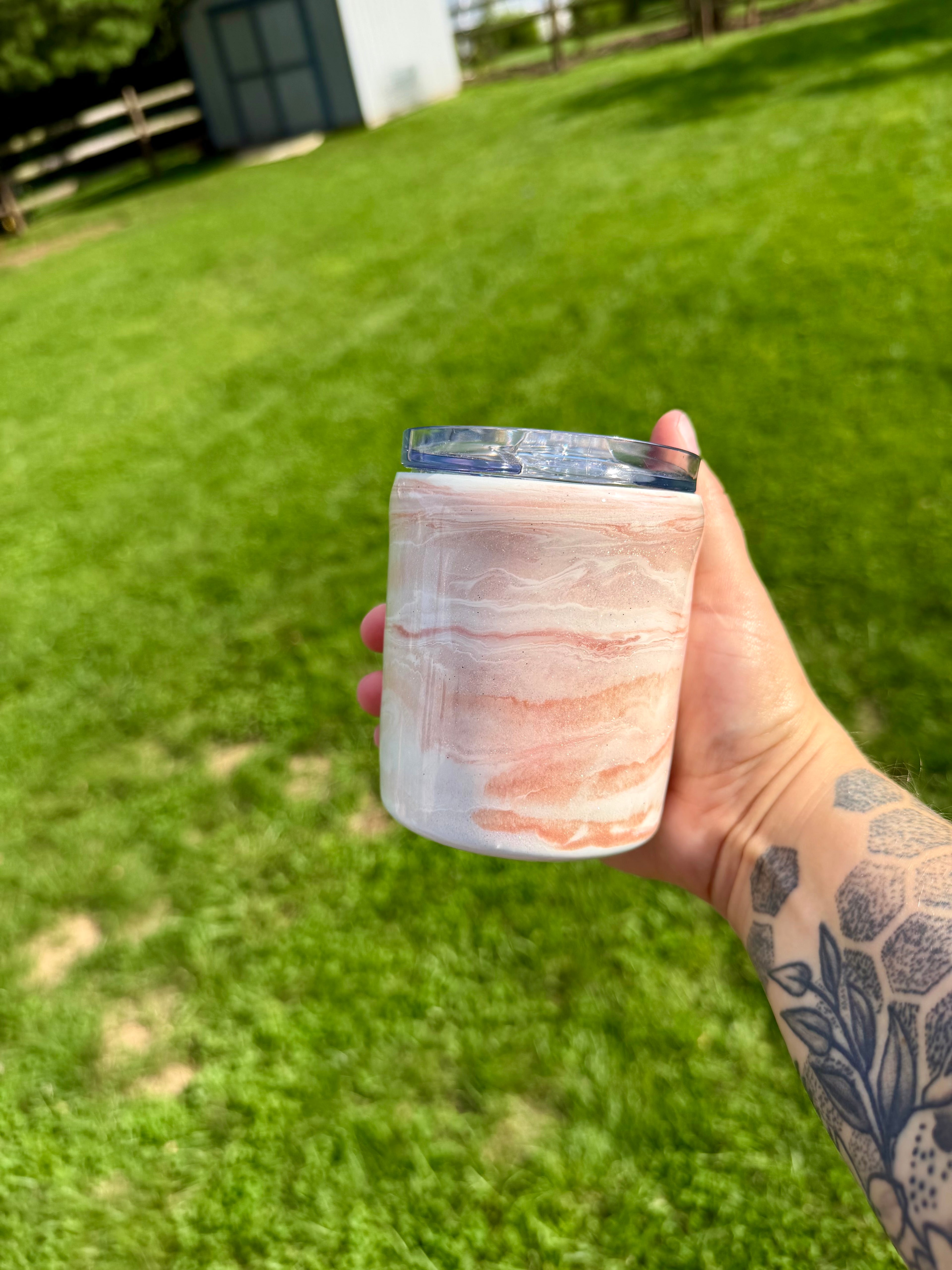 Pastel Pink Swirl Mini Tumbler