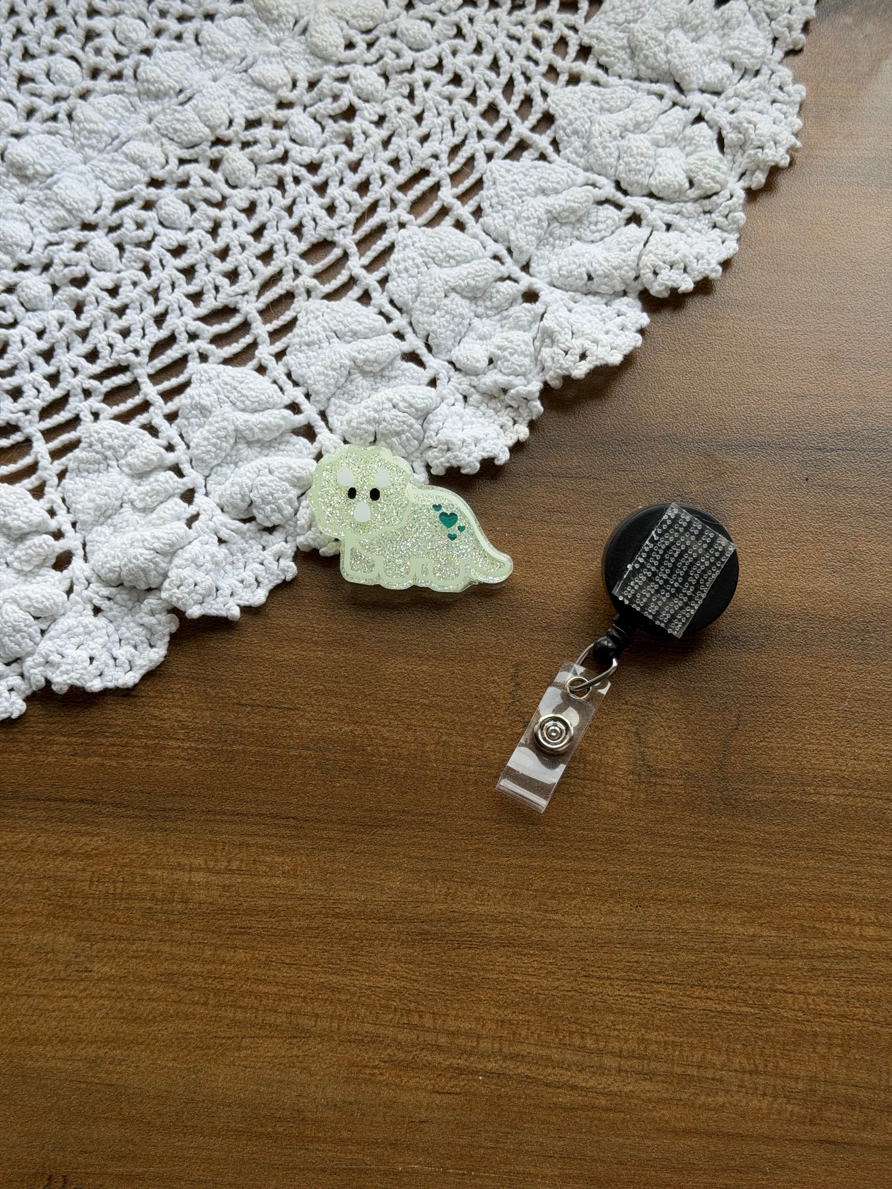 Green Dino Badge Reel