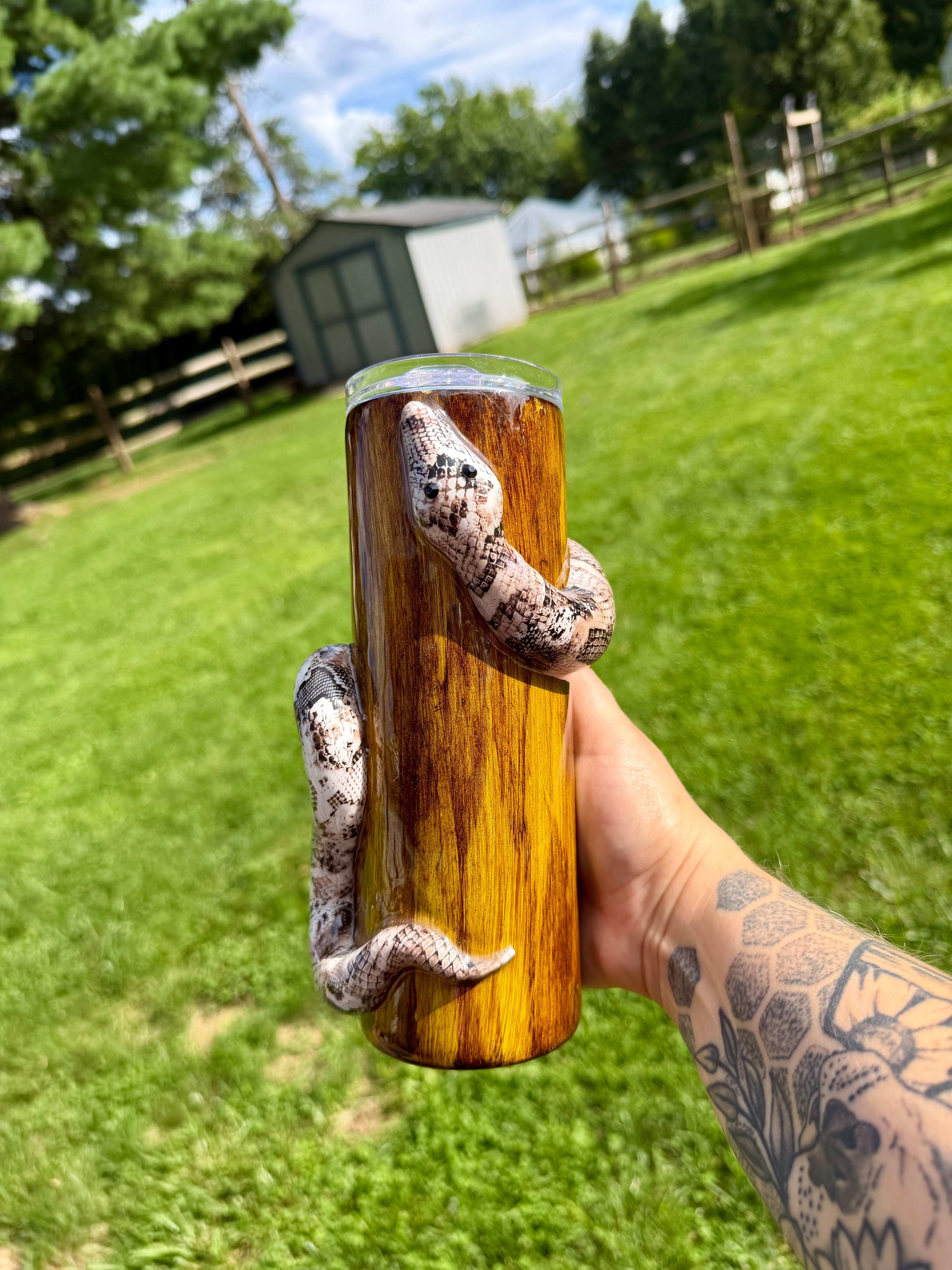 Wood Grain Snake 20oz Tumbler