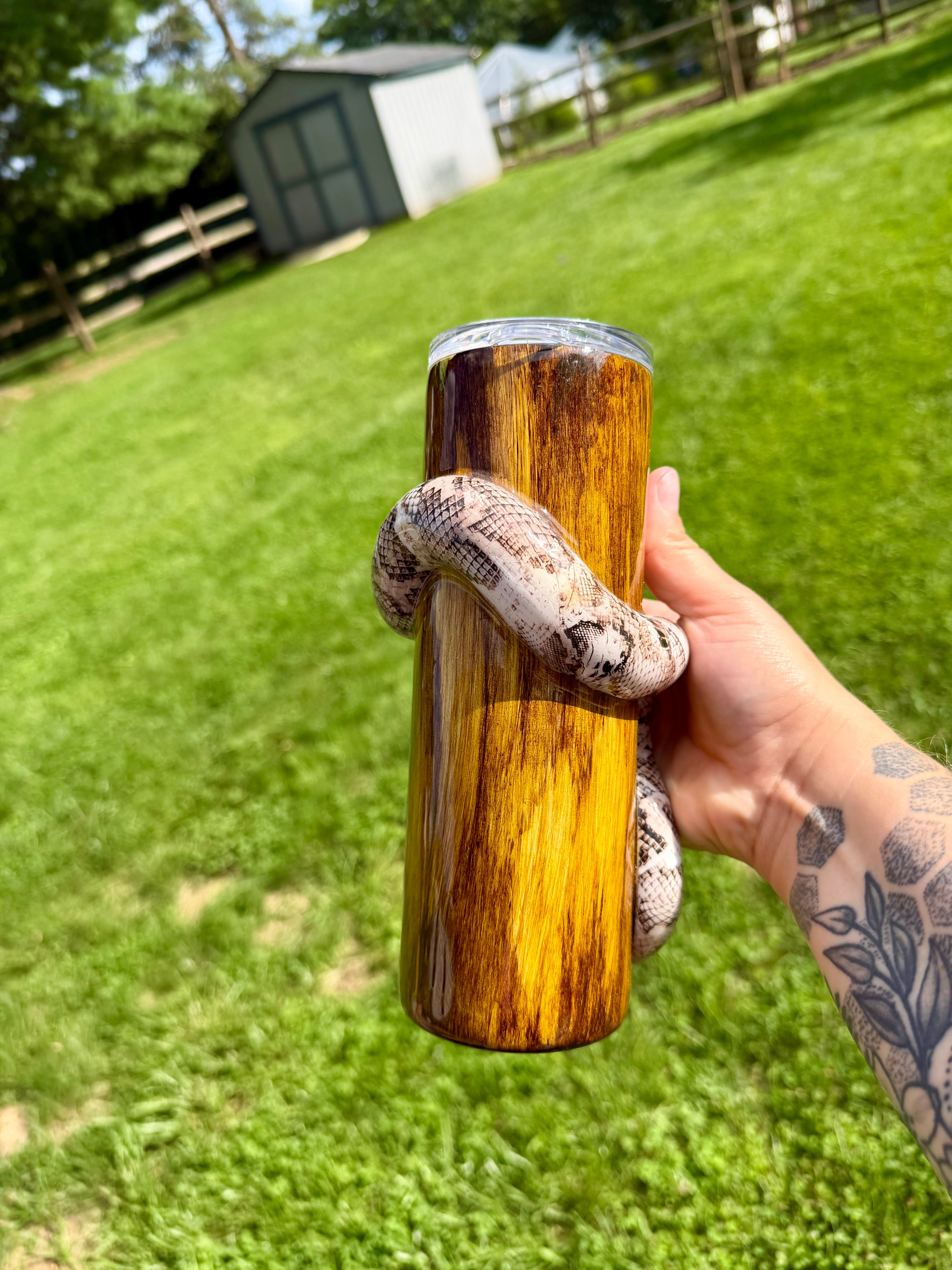 Wood Grain Snake 20oz Tumbler
