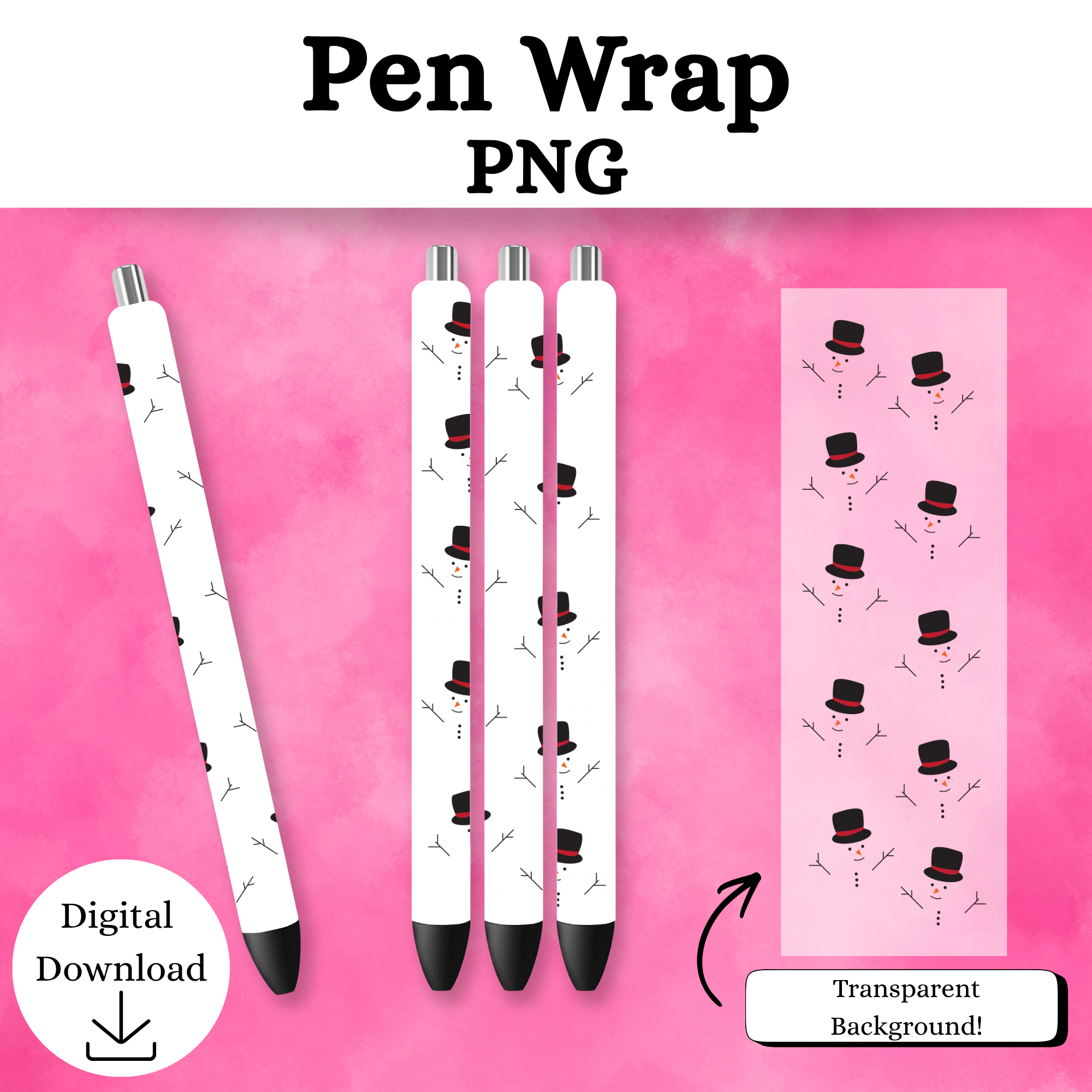 Snowman Pen Wrap DIGITAL