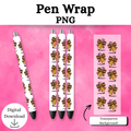 Pencil Cheetah Bow Pen Wrap DIGITAL