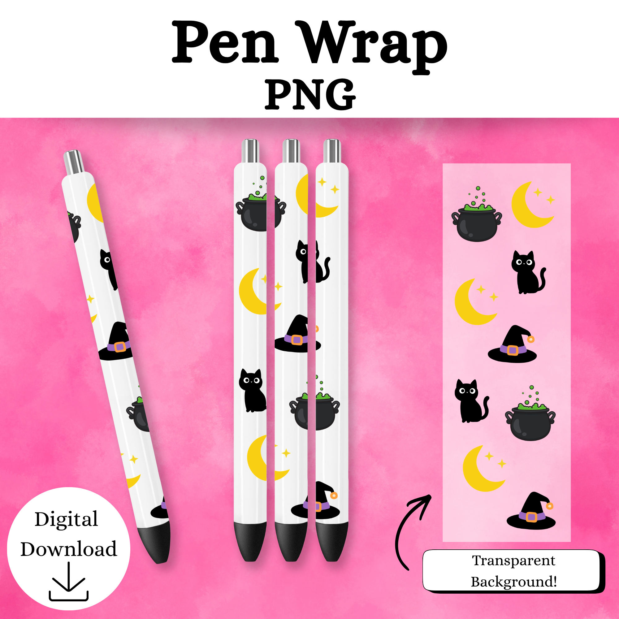 Cauldron & Halloween Pen Wrap DIGITAL