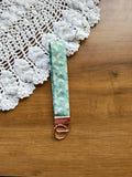 Sea Glass Floral Wristlet w/ Rose Gold Keychain