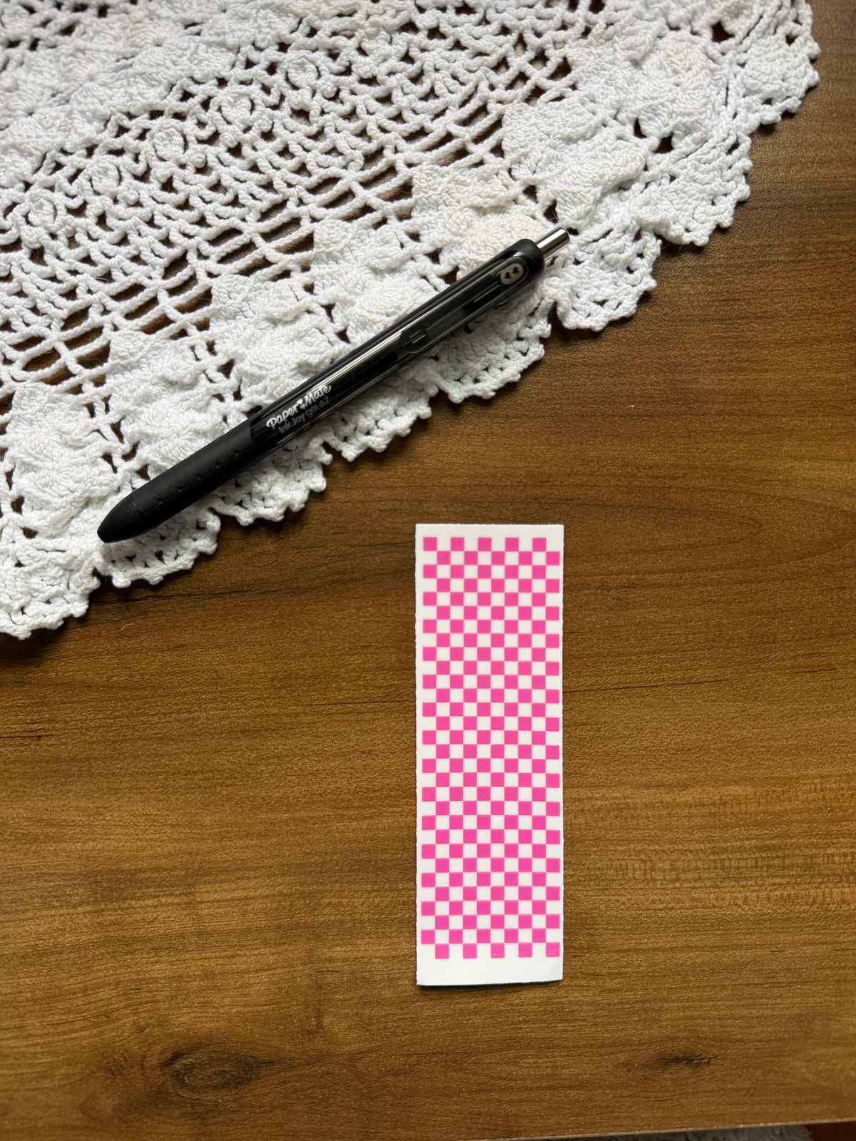Hot Pink Checkered Pen Wrap