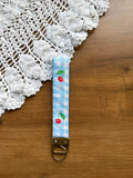 Blue Gingham Cherries w/ Bronze Keychain