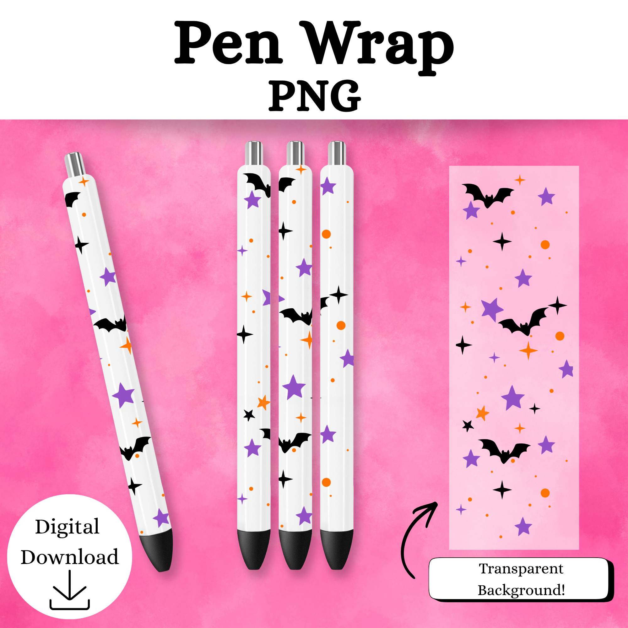 Bats & Sparkles Pen Wrap DIGITAL