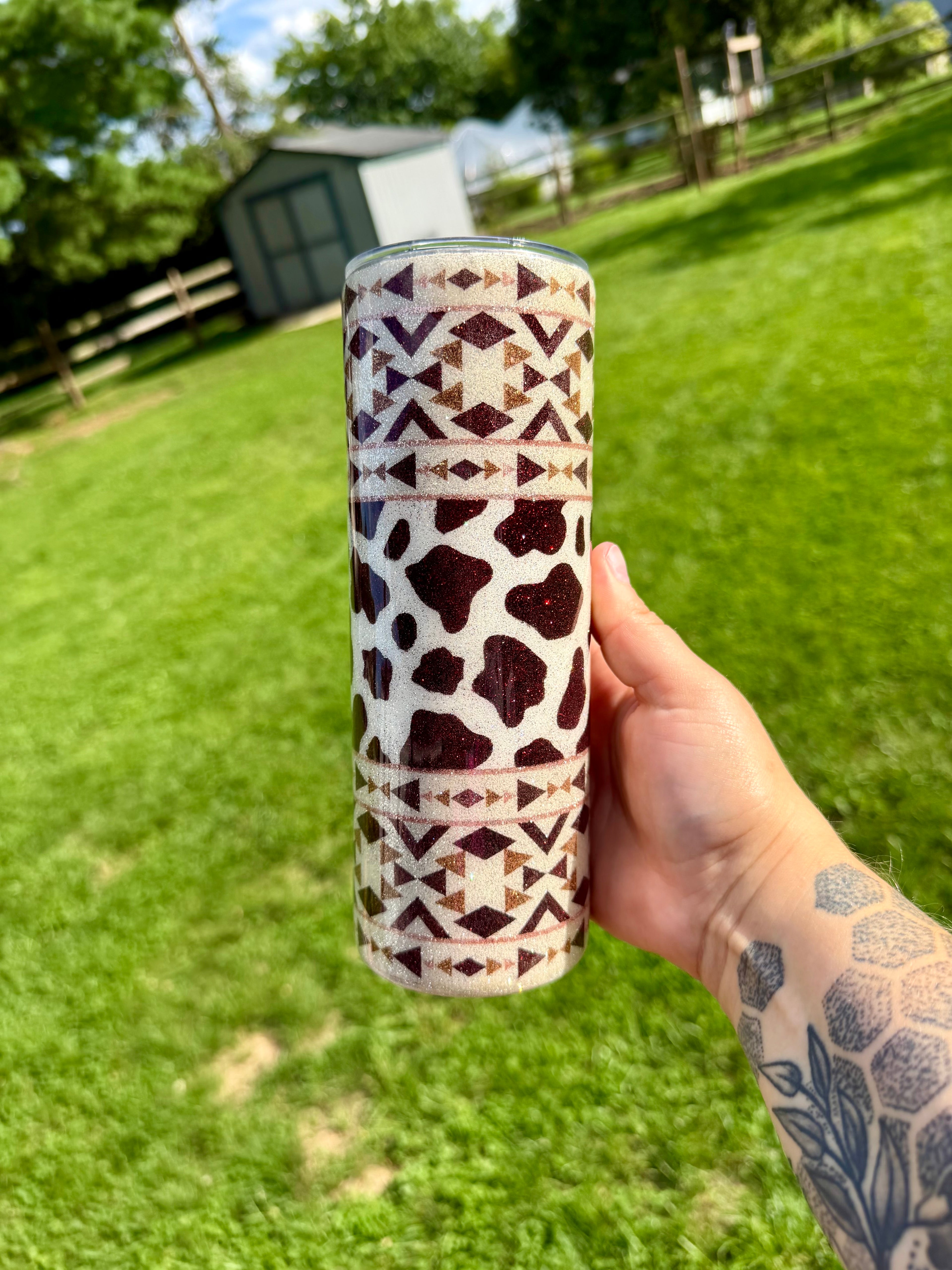 Aztec Cow Print 20oz Tumbler