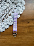 Purple Plaid Wristlet w/ Silver Keychain