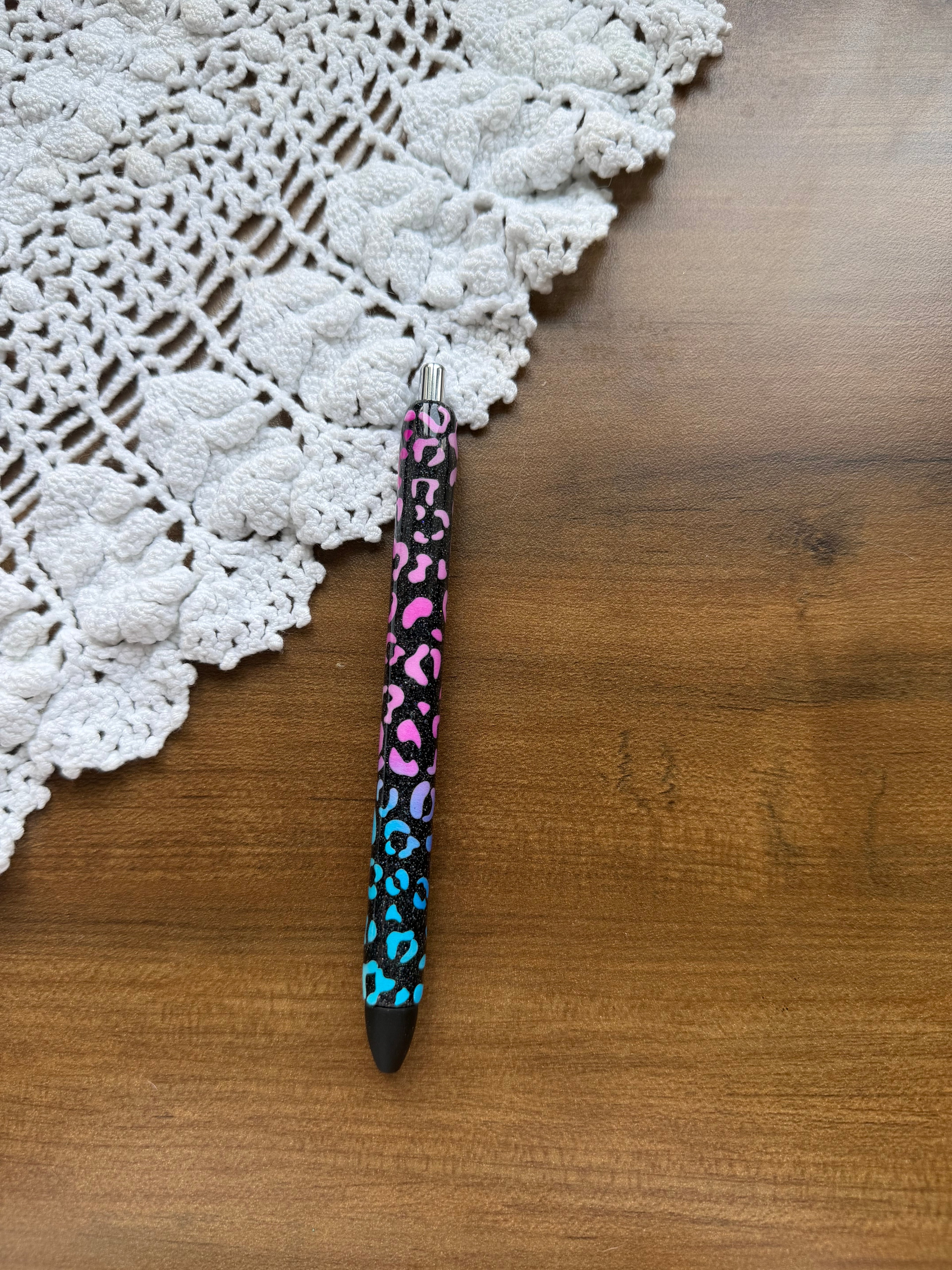 Purple - Blue Cheetah Print Ombre Pen
