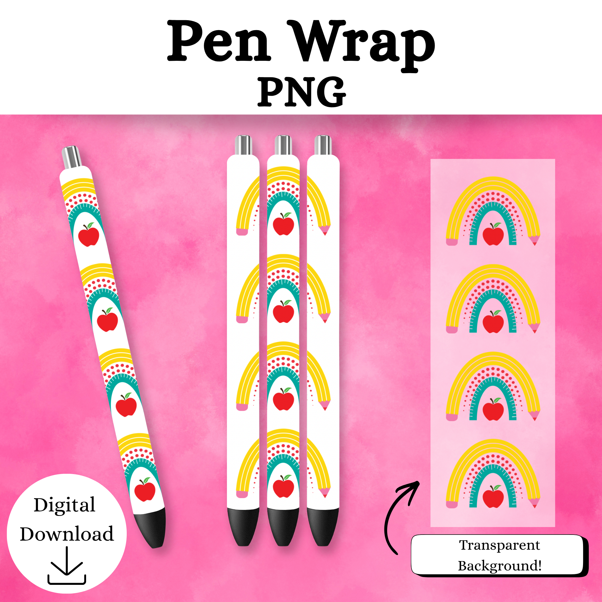 Pencil Rainbow Pen Wrap DIGITAL