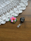Honeybee Flower Badge Reel
